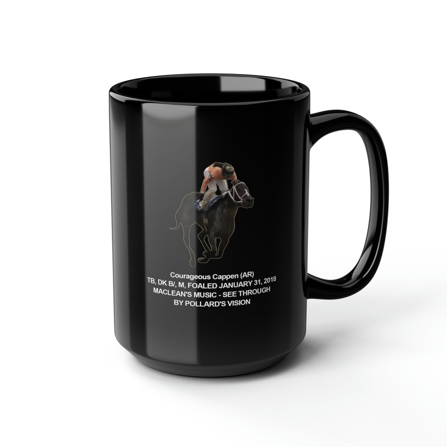 Courageous Cappen Black Mug, 15oz