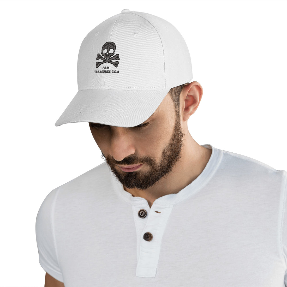 Courageous Cappen Hat - Embroidered Baseball Cap - White or Gray