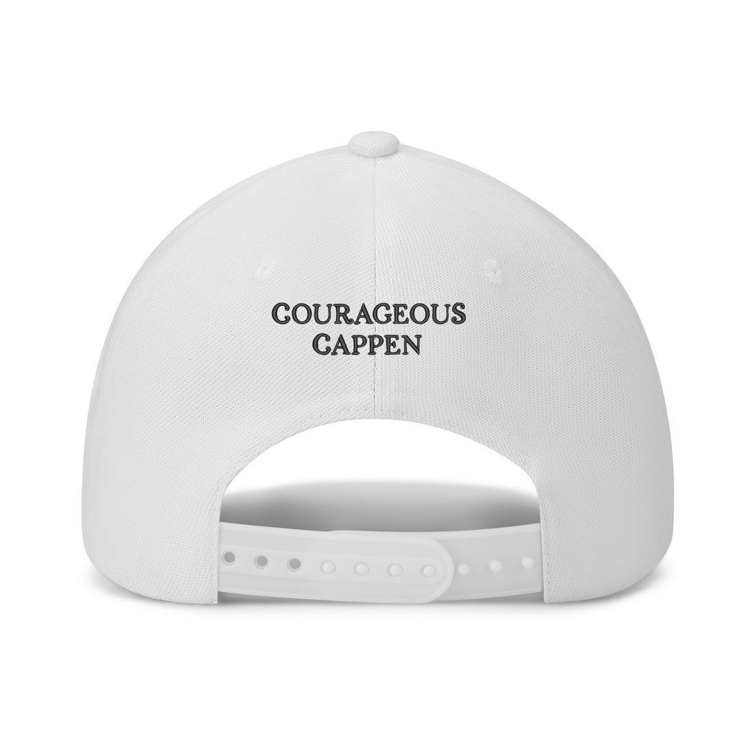 Courageous Cappen Hat - Embroidered Baseball Cap - White or Gray