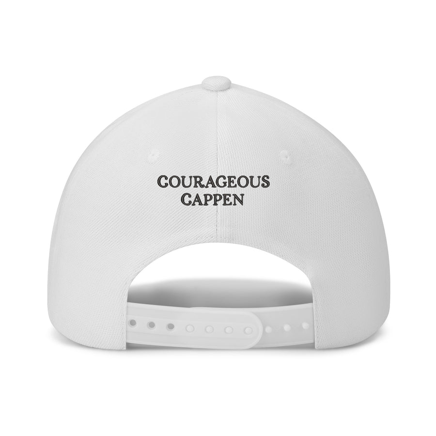 Courageous Cappen Hat - Embroidered Baseball Cap - White or Gray