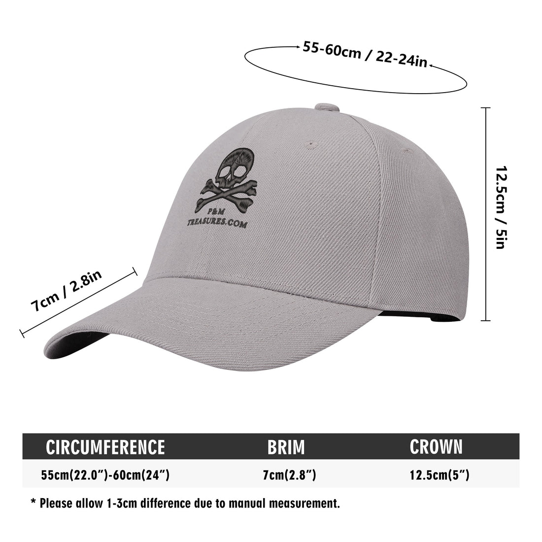 RDOC Hat -  Embroidered Baseball Cap - White or Gray