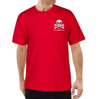 Embroidered Men's Cotton T shirt - Black or Red