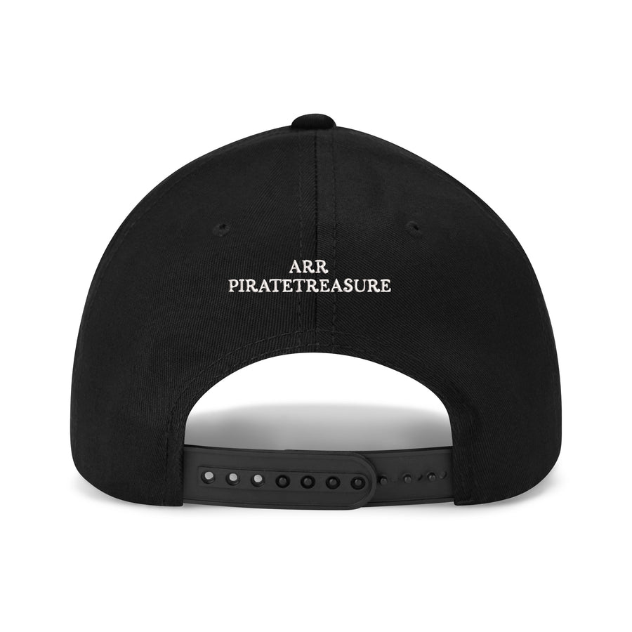 ARR PIRATETREASURE Hat - Embroidered Baseball Cap - Black, Red, or Navy