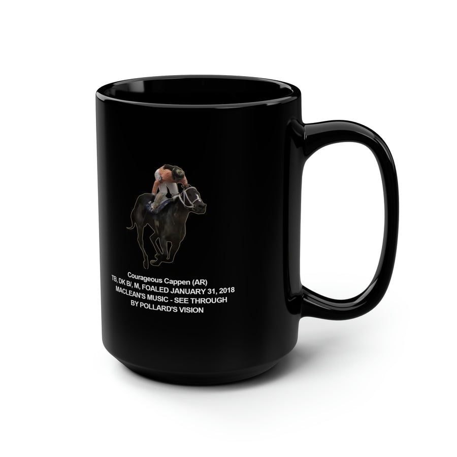 Courageous Cappen Black Mug, 15oz